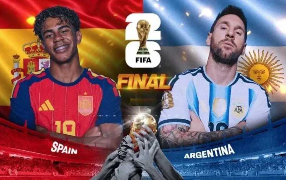 قمة القرن في نهائي مونديال 2026.. صراع العروش بين الإعصار الإسباني وكبرياء التانجو قمة القرن في نهائي مونديال 2026.. صراع العروش بين الإعصار الإسباني وكبرياء التانجو