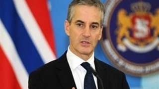 وزير خارجية النرويج والوفد المرافق...