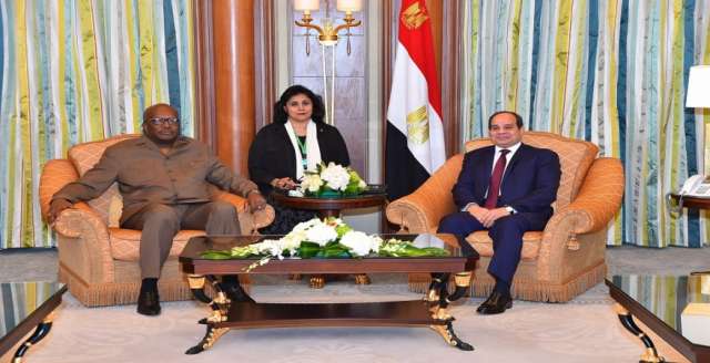بدء المباحثات بين الرئيس السيسي ونظيره البوركيني