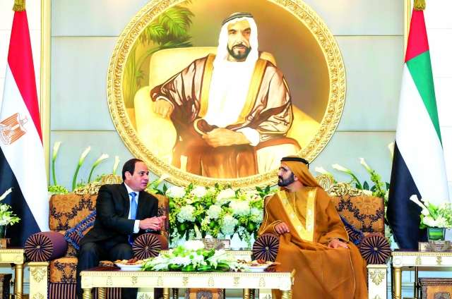 السيسى يعقد جلسات مباحثات مع الشيخ محمد بن راشد فى دبى