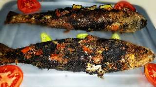 عمل سمك بوري مشوي