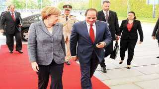 ميركل تستقبل السيسي بمقر انعقاد...