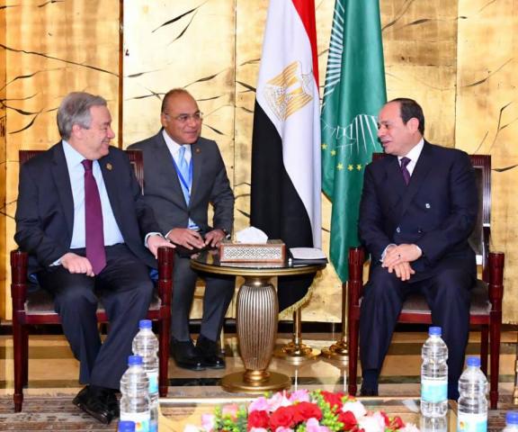 الرئيس السيسى يلتقى سكرتير الأمم المتحدة