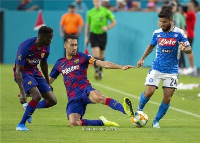 مباراة برشلونة ونابولى بدورى الابطال