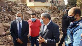 محافظ المنيا يتفقد موقع انهيار...