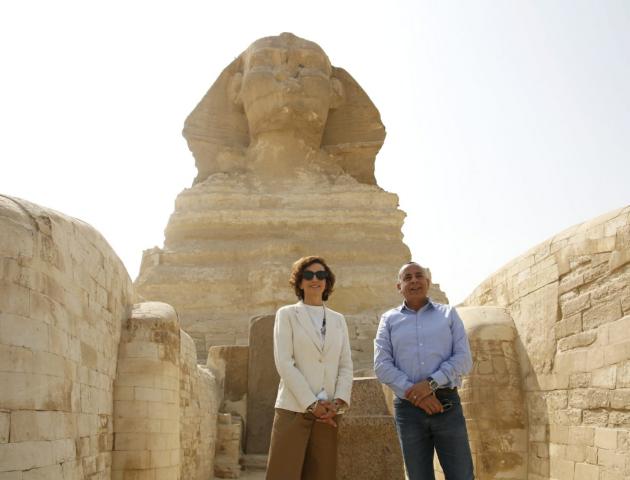 مدير عام منظمة اليونسكو تزور القاهرة التاريخية ومنطقتي آثار سقارة وأهرامات الجيزة