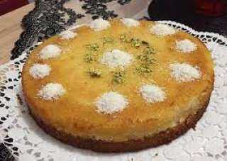 ميني بسبوسة بالقشطة وجوز الهند