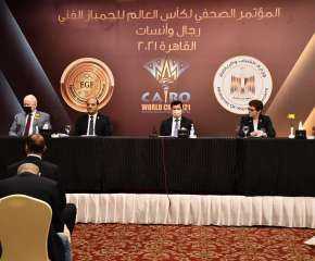 وزير الرياضة يشهد المؤتمر الصحفي...