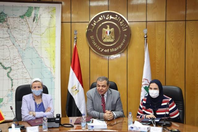 سعفان وفؤاد والقباج يوقعون بروتوكول تعاون لإدماج العمل البيئي في سياسات القوي العاملة والتضامن