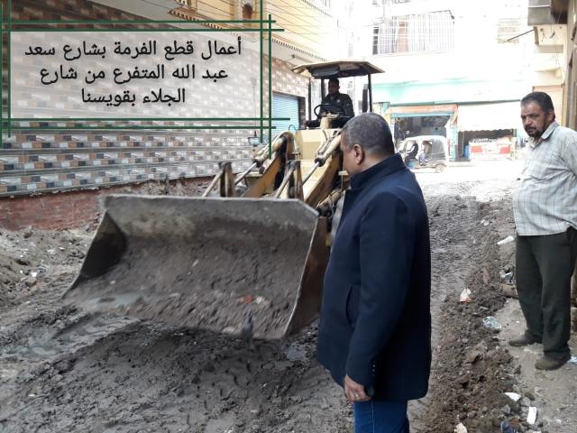 المنوفية : متابعات ميدانية لأعمال الرصف و التطوير بشوارع تلا ومنوف وقويسنا