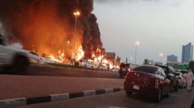 انفجار في 3 صهاريج نقل محروقات في الإمارات وحريق في منطقة الإنشاءات بمطار أبو ظبي