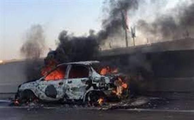 احتراق سيارة في حادث تصادم على الطريق الزراعي بالقليوبية 