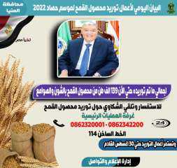 شون وصوامع المنيا تستقبل 139...