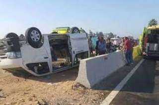 إصابة شخصين إثر انقلاب سيارة...