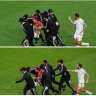شاهد.. رد فعل نجم منتخب...