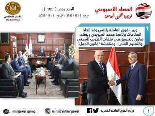 حصاد الأسبوع في ”القوى العاملة”:الدولة...