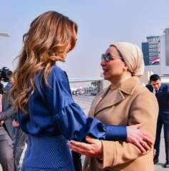 السيدة انتصار السيسي تستقبل الملكة...
