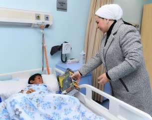 انتصار السيسى تزور مستشفى الأورمان...