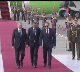 بث مباشر.. وصول رئيس أوزبكستان...