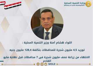 وزير التنمية المحلية: توريد 4,5...