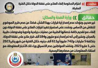 الحكومة تنفى  إلغاء العلاج...