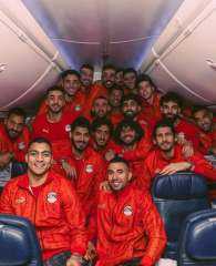 منتخب مصر يغادر مطار القاهرة...