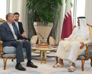 أمير قطر ووزير الخارجية الإيرانى...