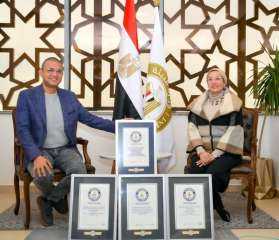 وزيرة البيئة تستقبل المغامر المصري...