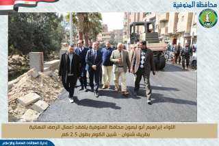 محافظ المنوفية يتفقد أعمال الرصف...