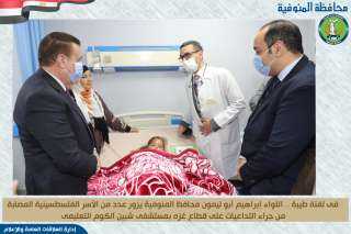 محافظ المنوفية يزور مصابي غزة...