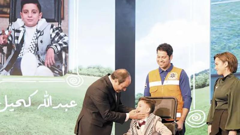 الرئيس استقبل الطفل الفلسطيني في الاحتفالية