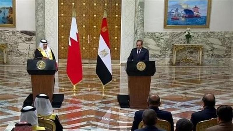 الرئيس السيسي خلال المؤتمر الصحفي مع ملك البحرين
