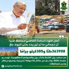 محافظ المنيا: شون وصوامع المحافظة...