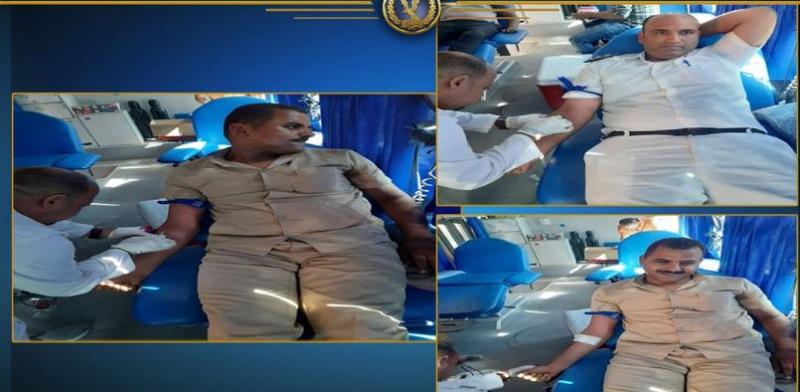 حملة للتبرع بالدم بمديرية أمن الأقصر