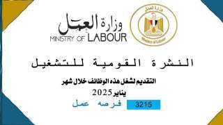 وزارة العمل: 3215 فُرصة عمل...