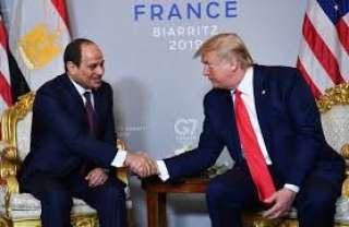 الرئيس السيسى مهنئا ترامب رئيسا...
