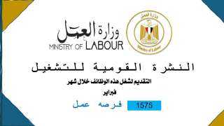 وزارة العمل: 1575 فُرصة عمل...