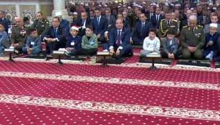 الرئيس السيسى يصل مسجد المشير...