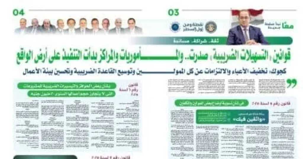 قوانين التسهيلات الضريبية تدخل حيز التنفيذ…..فرصة ذهبية للممولين والمشروعات الصغيرة