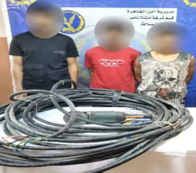 ضبط عصابة سرقة كابلات الكهرباء بمنشأة ناصر خلال ساعات من البلاغ