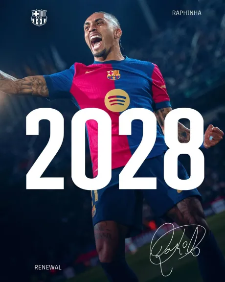 ‏رسميًا – برشلونة يجدد عقد رافينيا حتى عام 2028