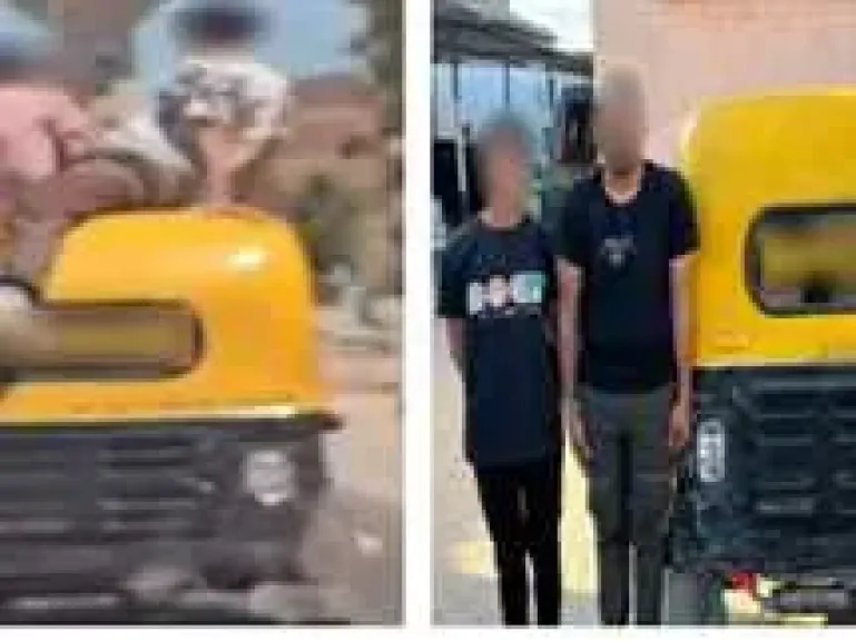 سلوك متهور على الطرق.. تفاصيل ضبط الداخلية لـ 3 مراهقين على سقف ”توك توك” في البحيرة