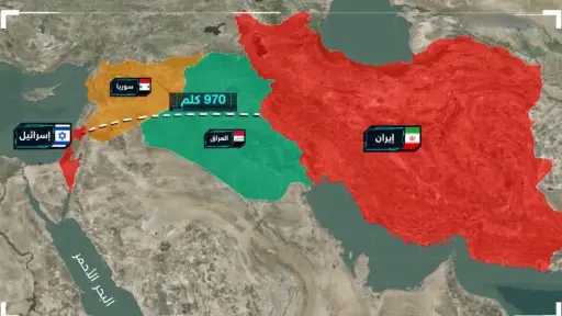 المسافة بين اسرائيل وايران.. هل...