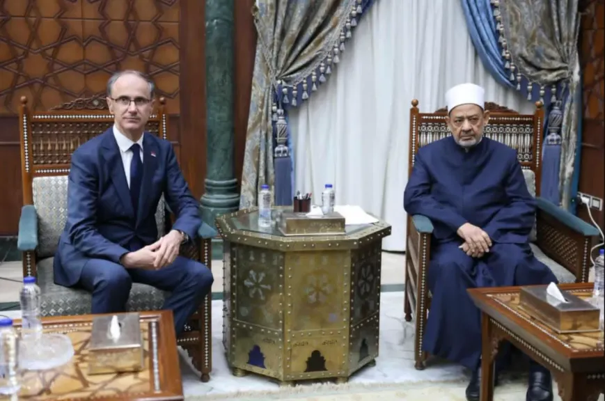 جانب من لقاء اليوم شيخ الأزهر ورئيس الوزراء الصربي