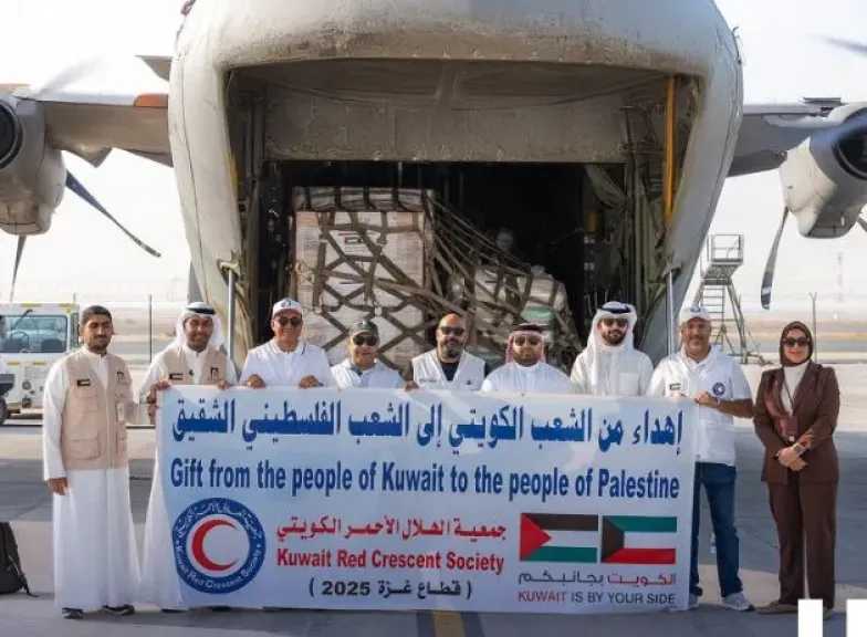 إقلاع الطائرة الإغاثية الثانية من الجسر الجوي الكويتي لدعم قطاع غزة