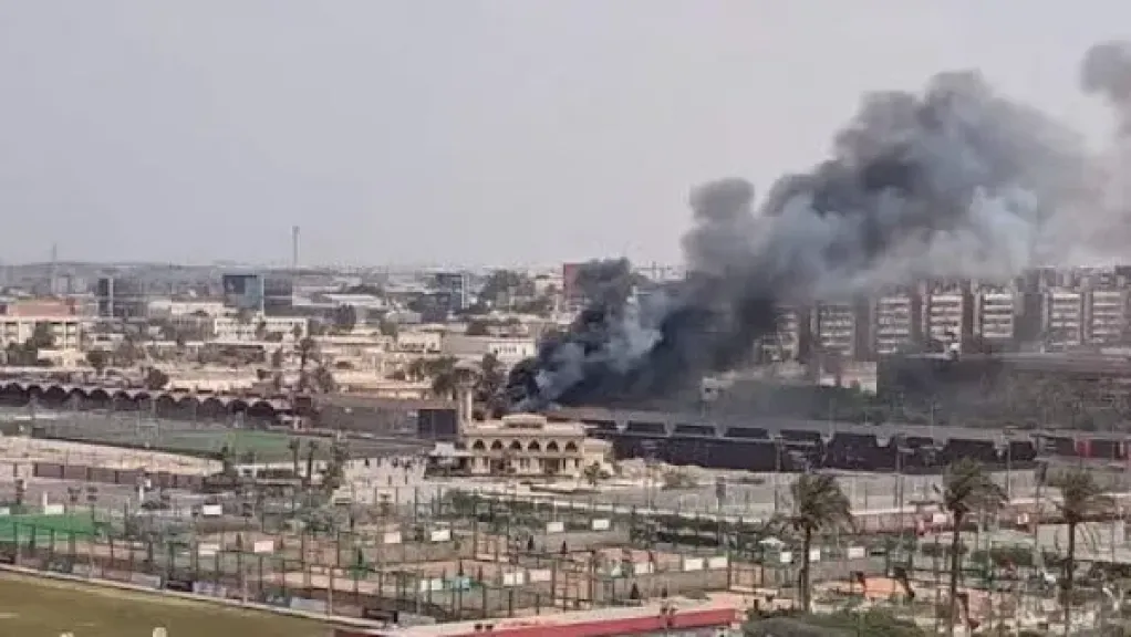 حريق في مبنى الأهلي الإداري