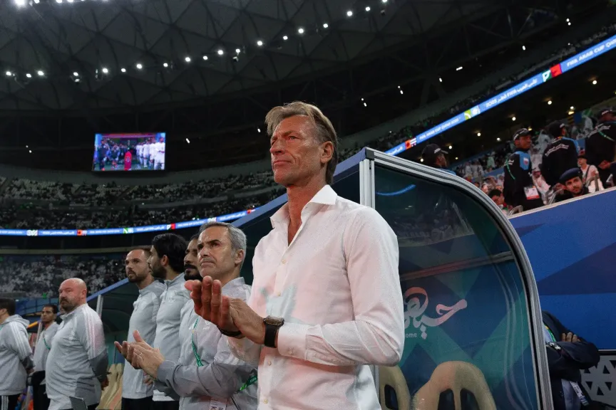 أول رد فعل من هيرفي رينارد علي هزيمة السعودية ضد الأردن في نصف نهائي كأس العرب