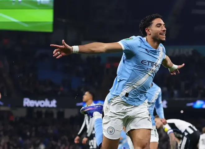 شاهد بالفيديو.. هدف عمر مرموش مع مانشستر سيتي ضد نيوكاسل الآن في نصف نهائي كأس كارباو