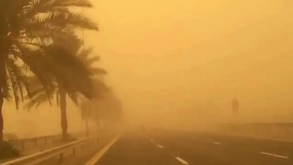 العاصفة الترابية في مصر تضرب بقوة.. إغلاق طريق رأس غارب - الزعفرانة مؤقتًا