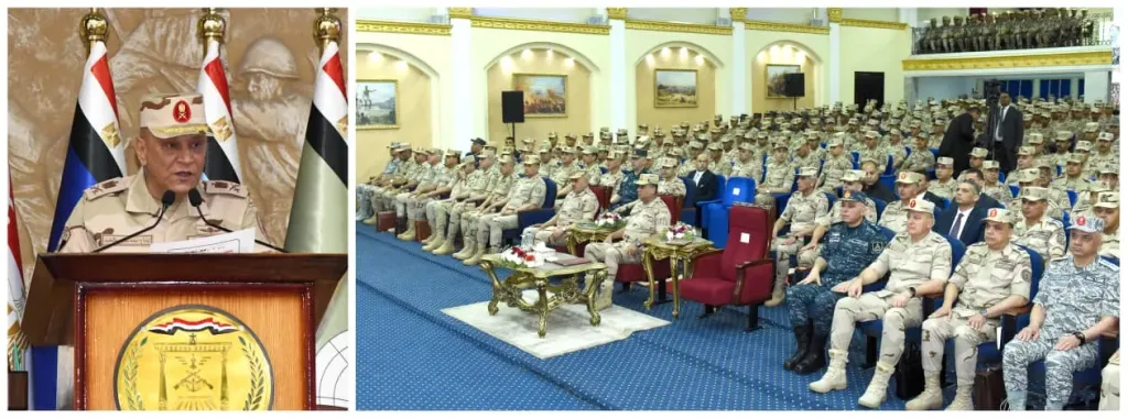 الفريق أشرف سالم زاهر وزير الدفاع والإنتاج الحربى يلتقى عدداً من مقاتلى المنطقة الجنوبية العسكرية